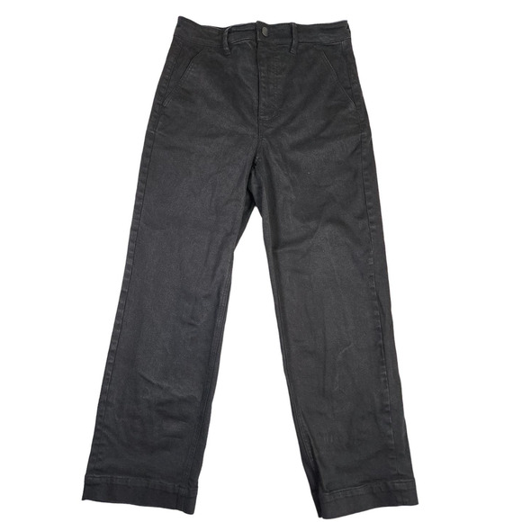 Everlane Denim - Everlane Women's Black Cropped Straight Regular Denim Jean Size 6 High Waisted